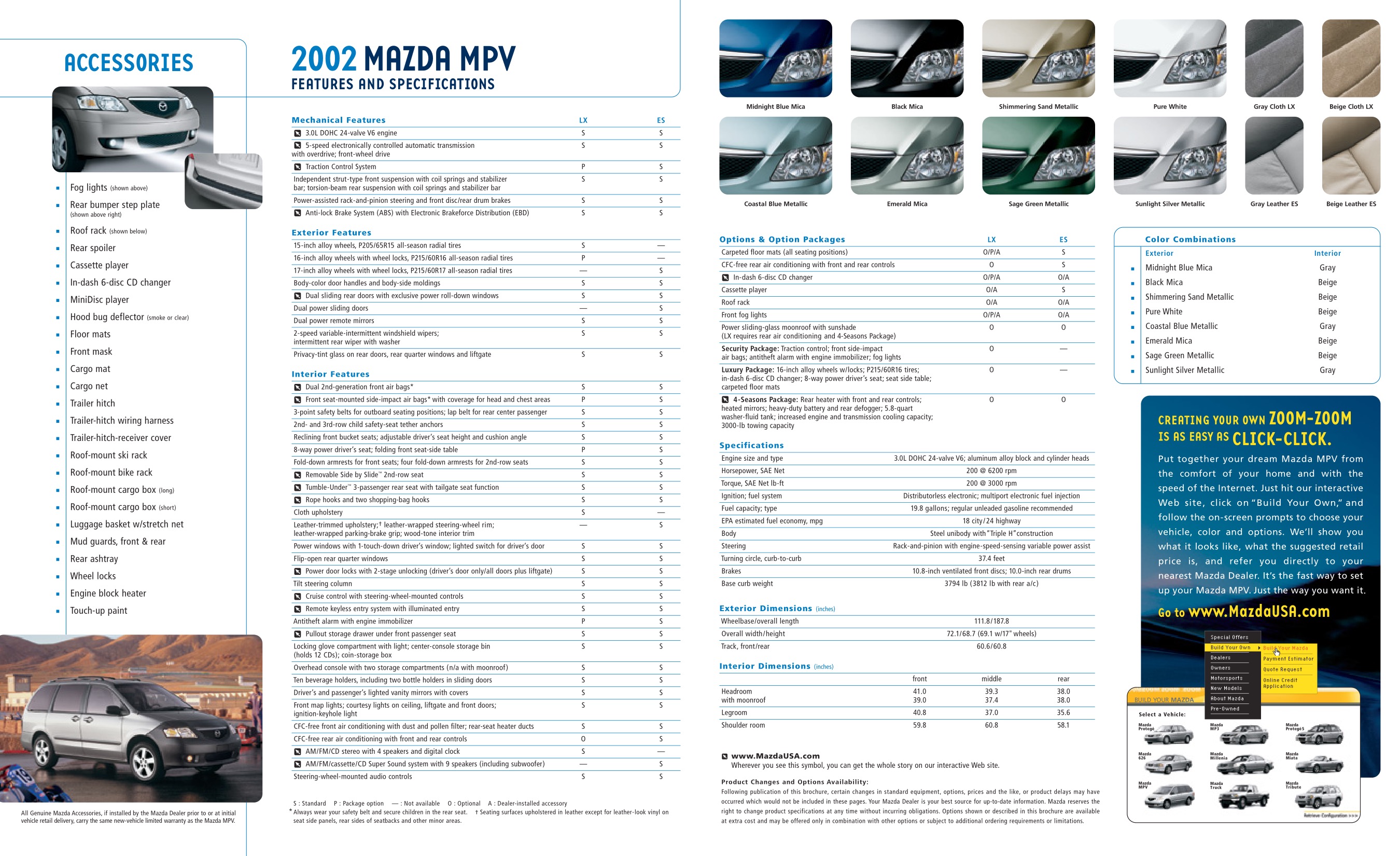 2002 Mazda MPV Brochure Page 2